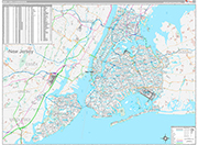 New York 5 Boroughs Wall Map Premium Style